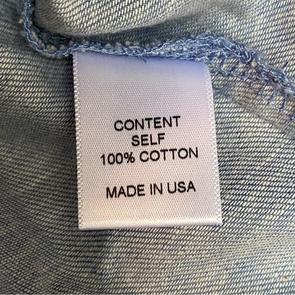 Maven West‎ Blue Denim Lace-Up Blouse S Casual Streetwear Normcore Loose Fit - Picture 7 of 10